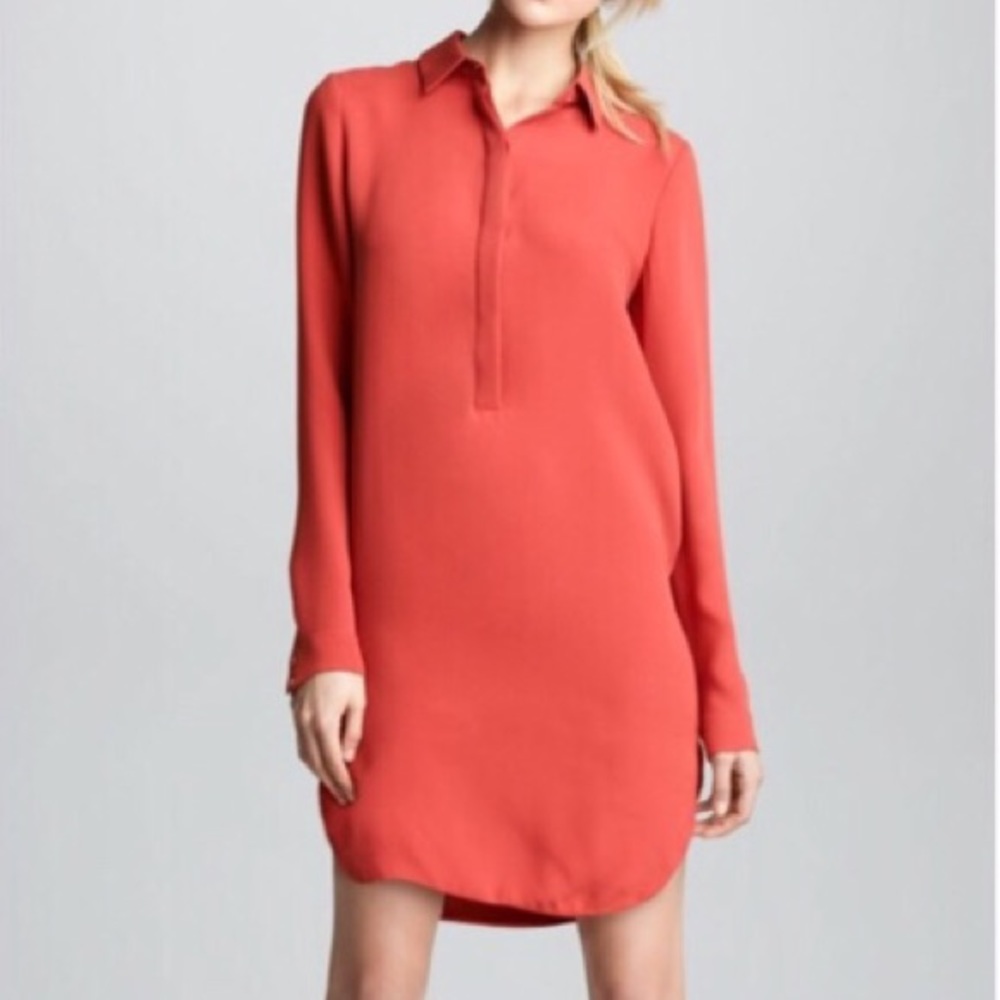 Vince Shirt-Dress 100% Silk Crepe, size 4